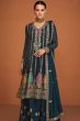 Blue Chinnon Sharara Suit 