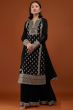 Black Dori Embroidered Georgette Palazzo Suit