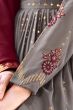 Grey Sharara Style Georgette Salwar Suit