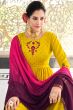 Yellow Sharara Style Georgette Salwar Suit