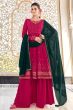 Rani Pink Sharara Style Georgette Salwar Suit