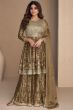 Light Brown Chinnon Silk Sharara Suit