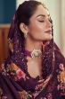 Purple Georgette Embroidered Pant Suit