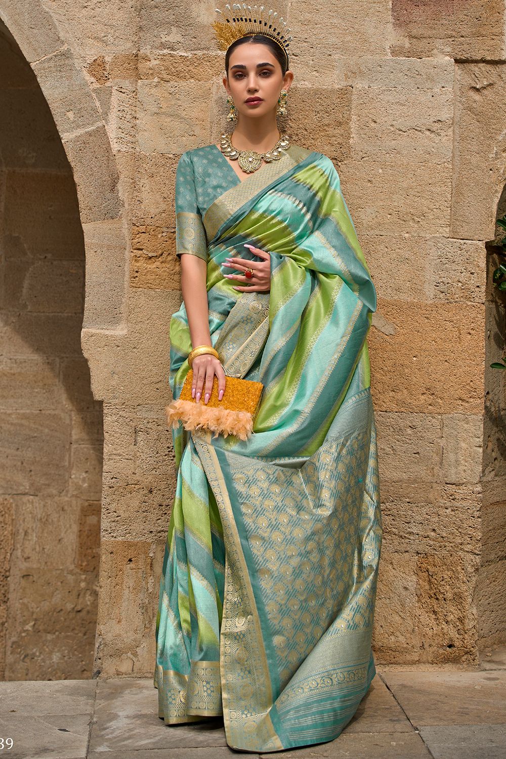 Teal Green Soft Silk Saree