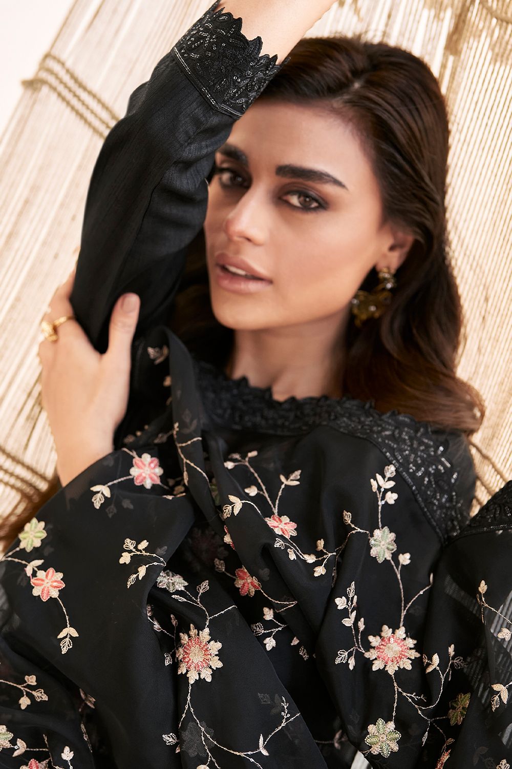 Black Salwar Kameez in Dolla Silk