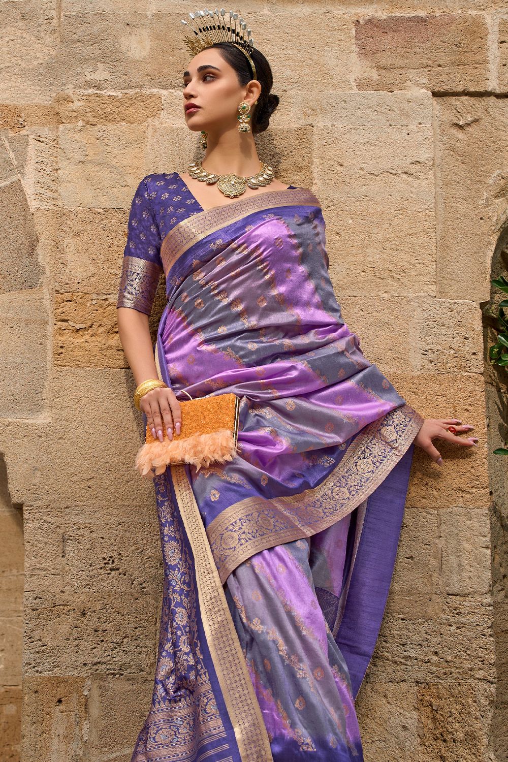 Violet Soft Silk Saree 