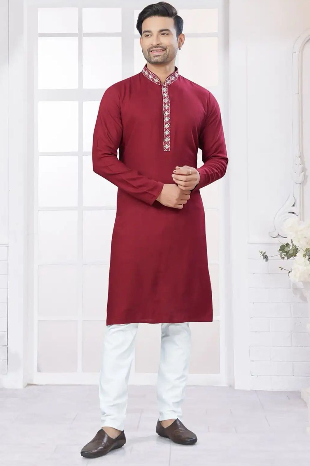 Black Viscose Mirror Kurta Pyjama