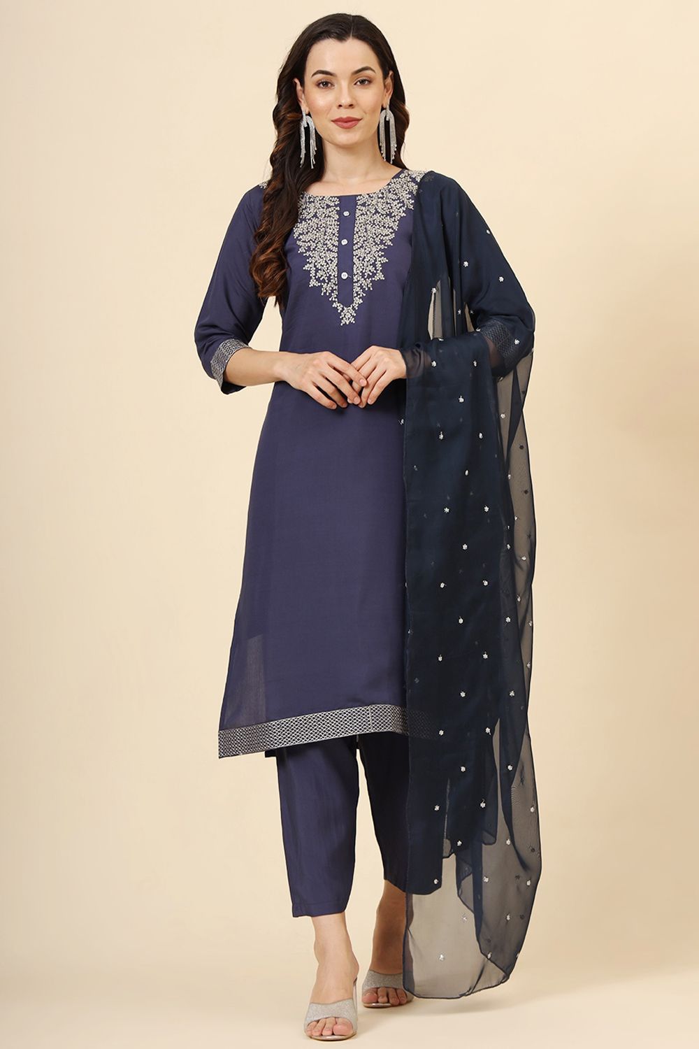Blue Silk Salwar Kameez