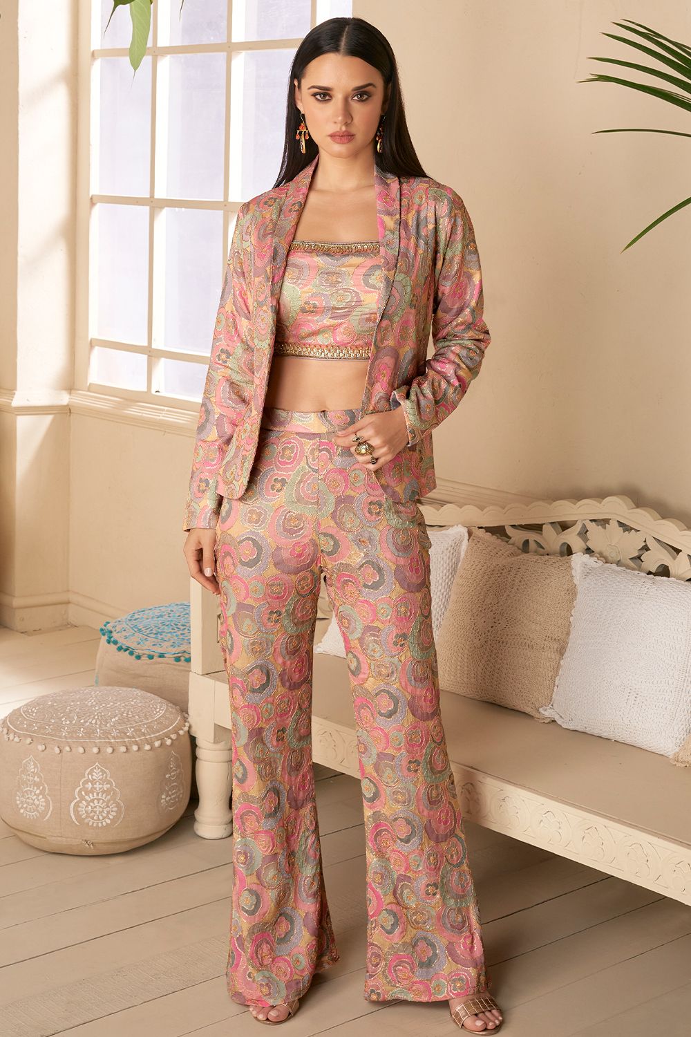 Pink Printed Cord Set