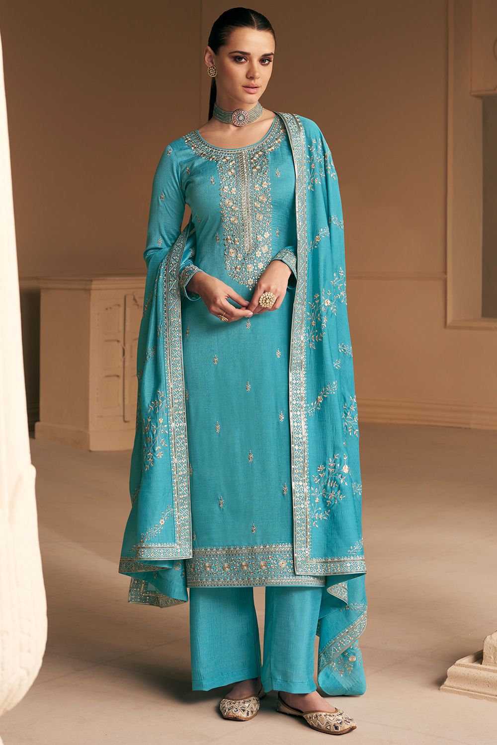 Sky Blue Designer Salwar Suit