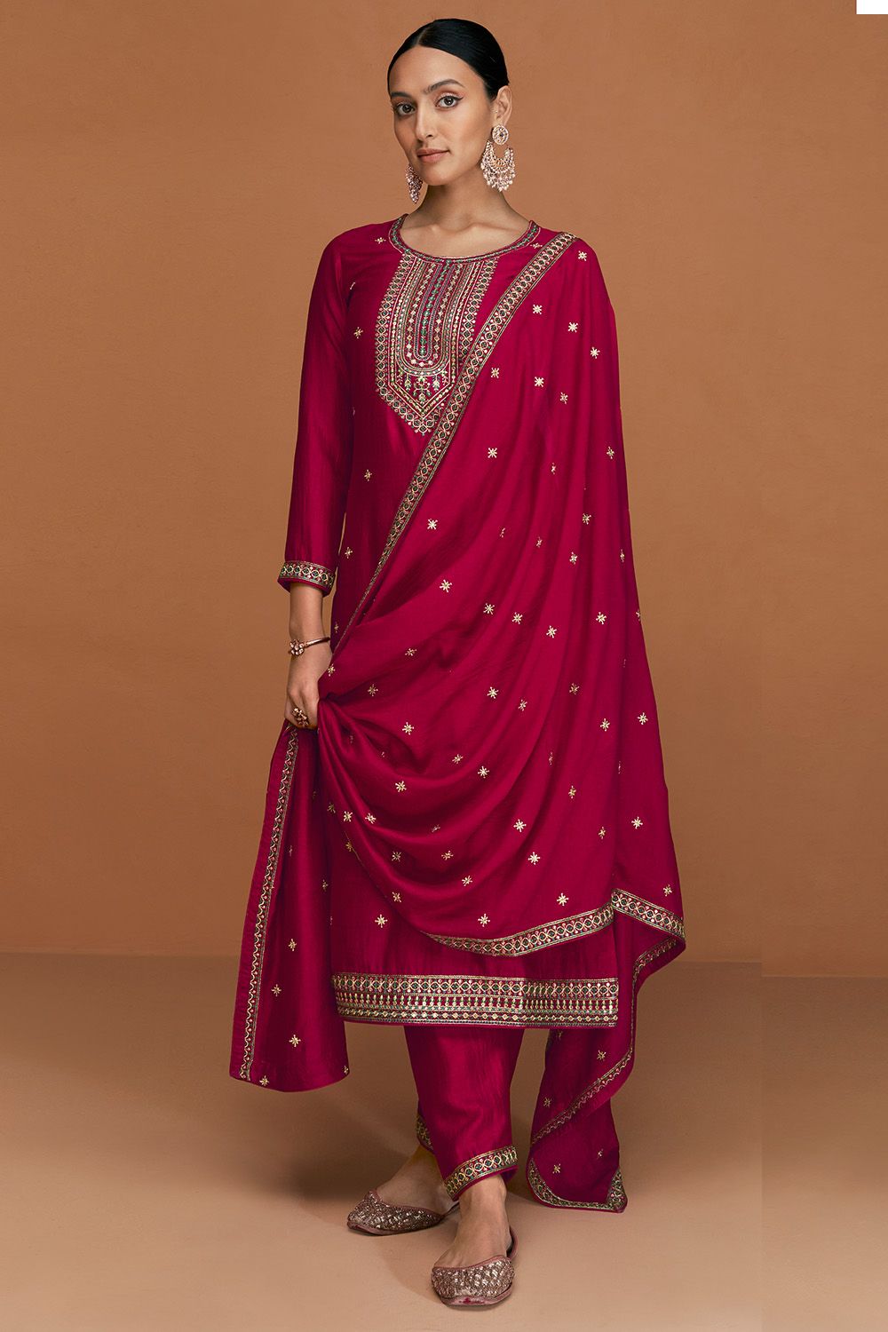 Maroon Silk Trouser Suit