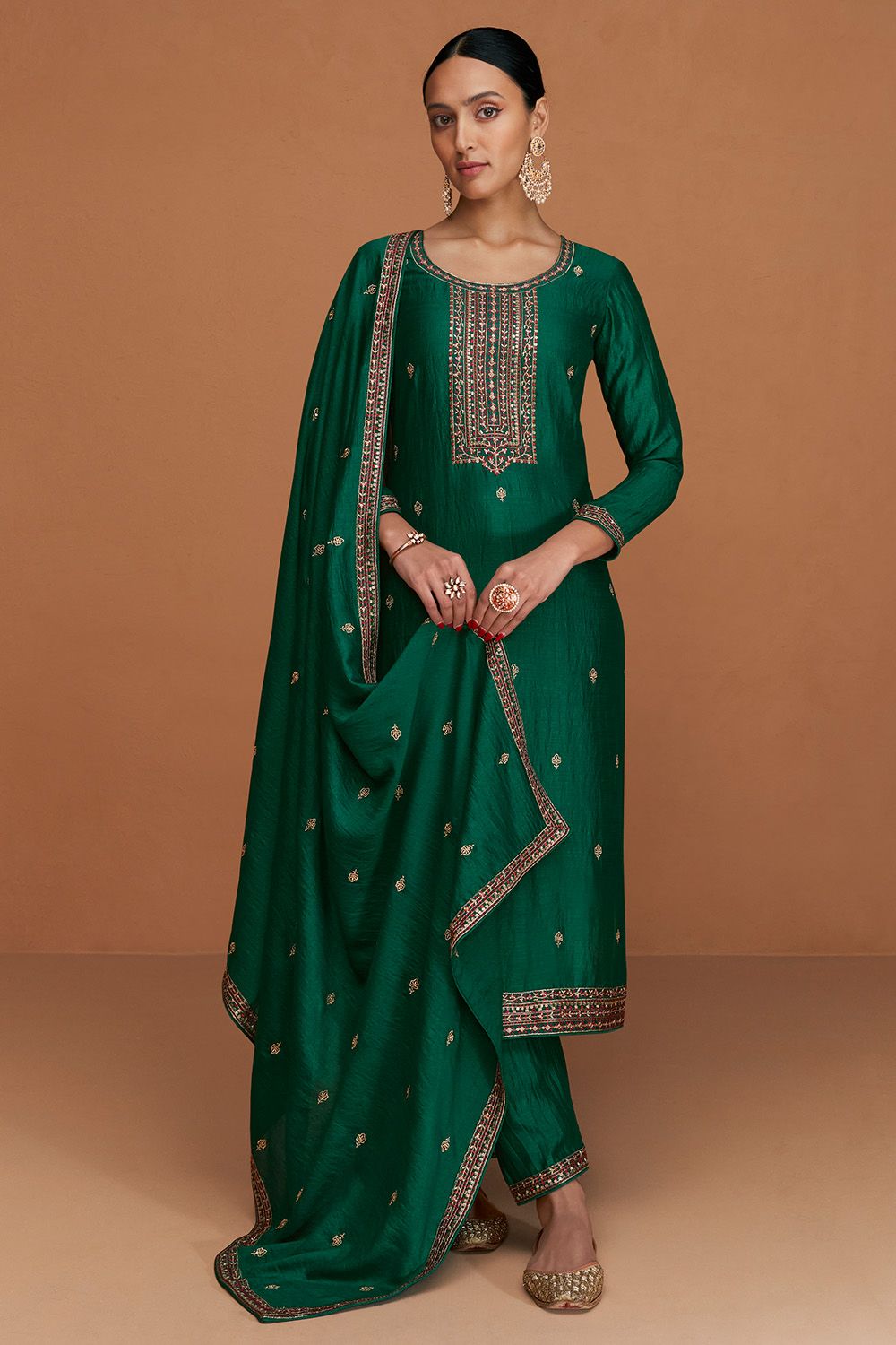 Green Silk Trouser Suit