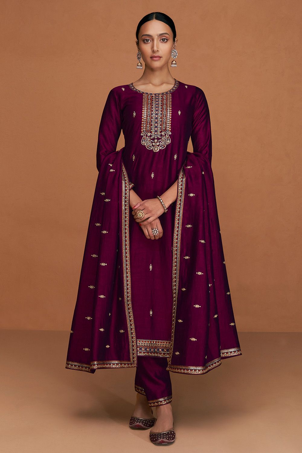 Purple Silk Trouser Suit